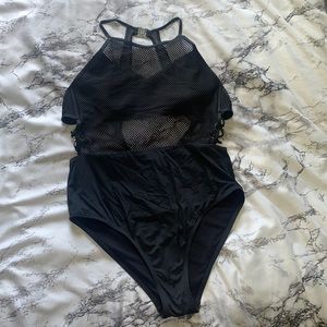 Black one piece swimsuit